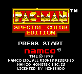 Pac-Man Special Color Edition title screen for GameBoy Color